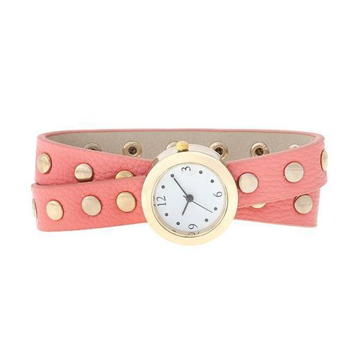 Pink Round Studded Wrap Watch - AMIClubwear - Modalova