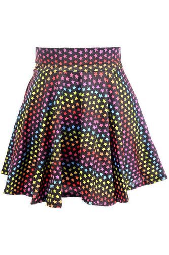 Rainbow Stars Print Stretch Lycra Skirt - Daisy Corsets - Modalova