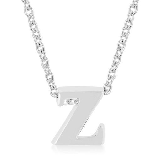 Rhodium Plated Finish Initial Z Pendant - AMIClubwear - Modalova