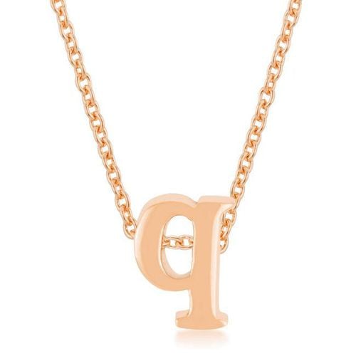 Rose Gold Finish Intiial Q Pendant - AMIClubwear - Modalova