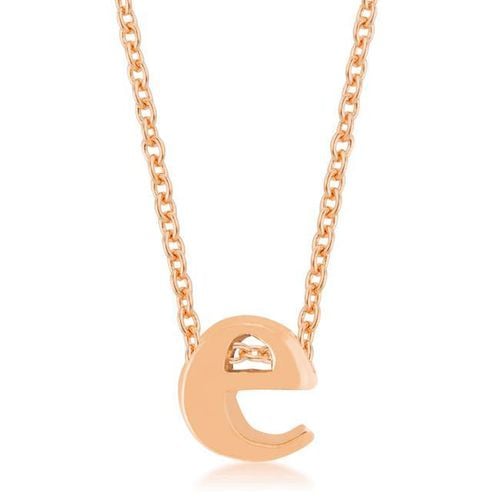 Rose Gold Finish Initial E Pendant - AMIClubwear - Modalova