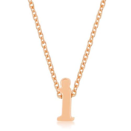 Rose Gold Finish Initial I Pendant - AMIClubwear - Modalova