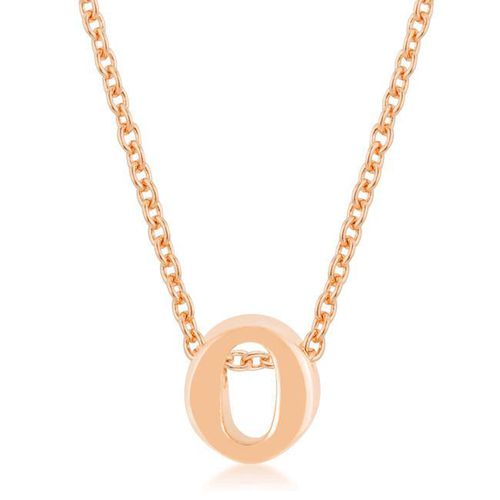 Rose Gold Finish Initial O Pendant - AMIClubwear - Modalova