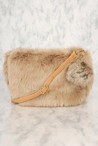 Sexy Beige Faux Fur Shoulder Handbag - AMIClubwear - Modalova