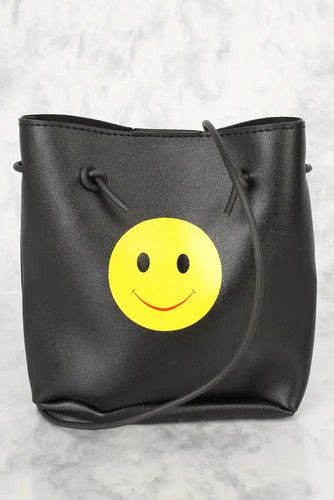 Sexy Black Smiley Face Print Small Shoulder Handbag - Kandy Kouture - Modalova