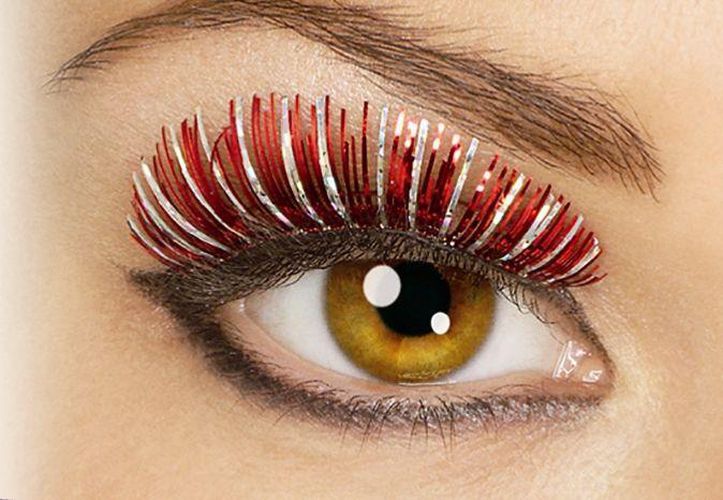 Sexy Orange Silver Hologram Eyelashes - AMIClubwearStore - Modalova