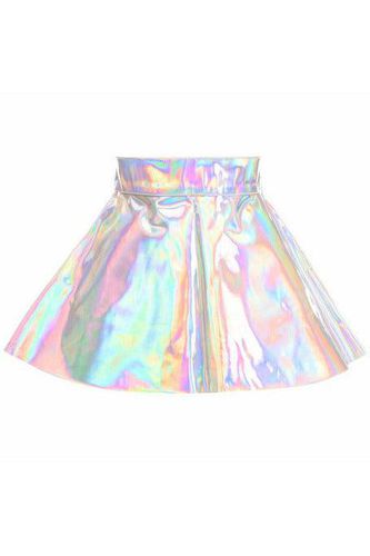 Silver Holo Skater Skirt - Daisy Corsets - Modalova