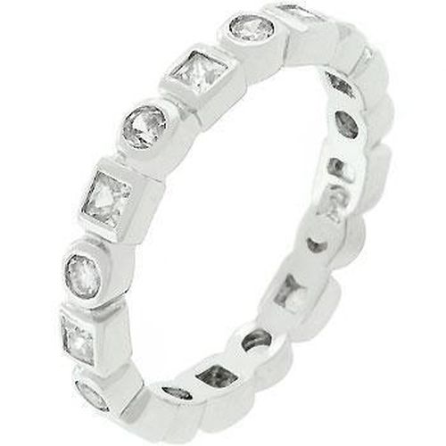 Silvertone Eternity Stackable Band - AMIClubwear - Modalova