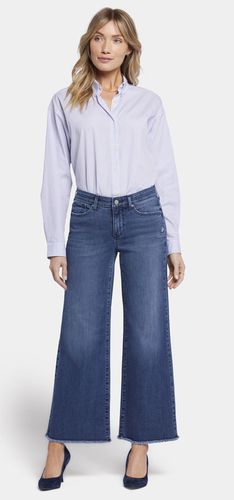 Teresa Wide Leg Ankle Jeans Frayed Hems Medium Blue Premium Denim | - Nydj - Modalova