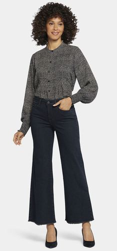 Teresa Wide Leg Ankle Jeans Frayed Hems Black Premium Denim | - Nydj - Modalova