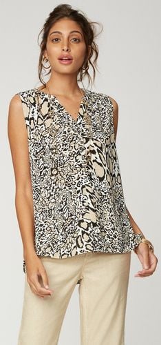 Sleeveless Pintuck Blouse Animal print | - Nydj - Modalova