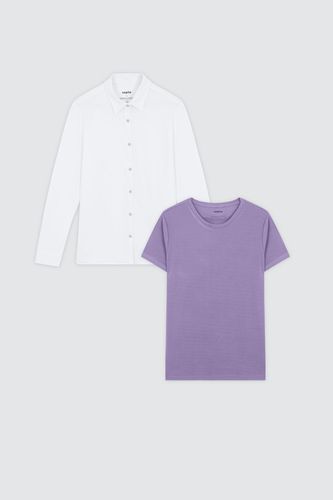 Pack Camisa + Camiseta Casual de Mujer - Sepiia - Modalova