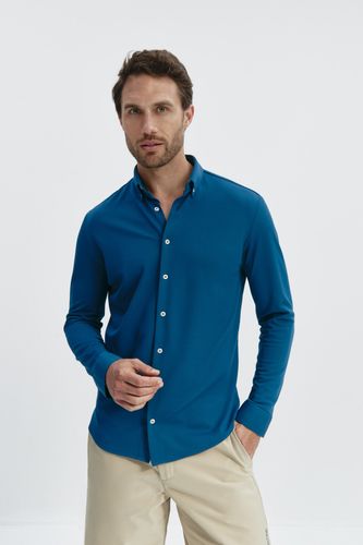 Camisa casual hombre azul tormenta Medium - Sepiia - Modalova