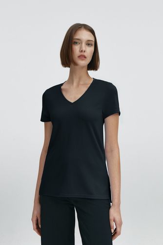 Camiseta mujer escote pico mujer negra - Sepiia - Modalova