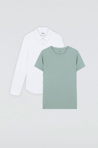 Pack Camisa + Camiseta Casual de Mujer - Sepiia - Modalova