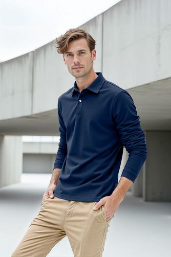 Polo de hombre manga larga azul zafiro Ranger - Sepiia - Modalova