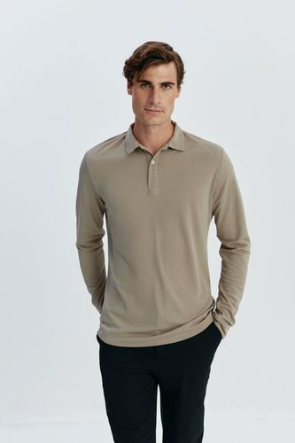 Polo hombre manga larga beige venus - Sepiia - Modalova