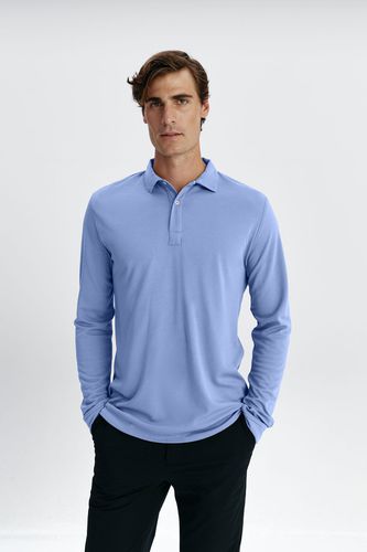 Polo hombre manga larga azul acero - Sepiia - Modalova