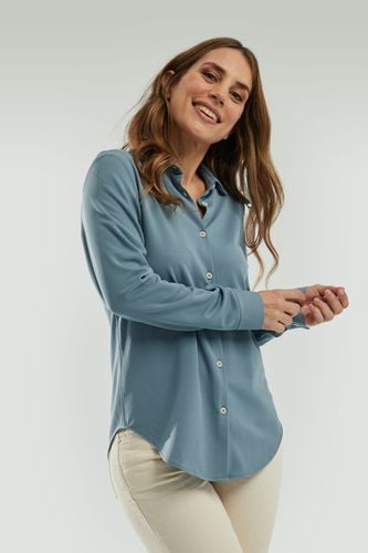 Camisa mujer azul medianoche slim - Sepiia - Modalova