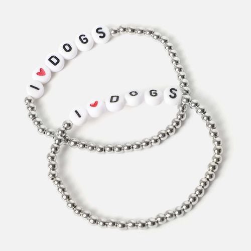 Perro pulsera duo elástica "I love dogs" - Misako - Modalova