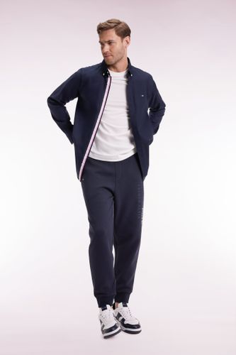 Jogging En Molleton Gratté Marine Entrées De Poches Rayées Coupe Relaxed - Eden Park - Modalova