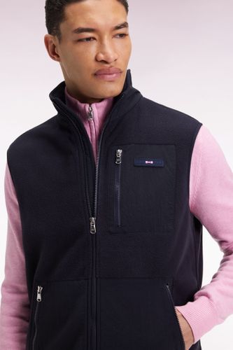 Sweatshirt Sans Manches Zippé À Capuche Bimatière Marine Coupe Droite - Eden Park - Modalova