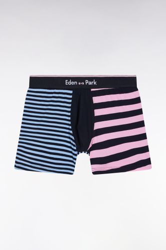 Boxer En Jersey De Coton Rayé Marine - Eden Park - Modalova