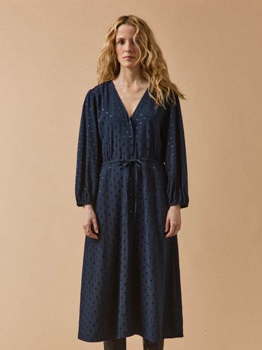 Robe longue viscose jacquard pois - Cyrillus - Modalova