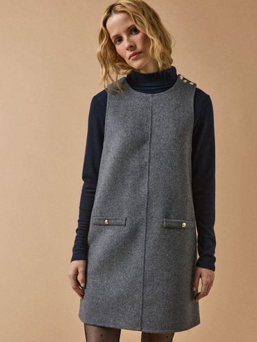 Robe courte sans manches lainage double face - Cyrillus - Modalova