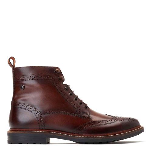 ™ Mens Dealer Burnished Leather Brogue Boots UK 6 - Base London - Modalova