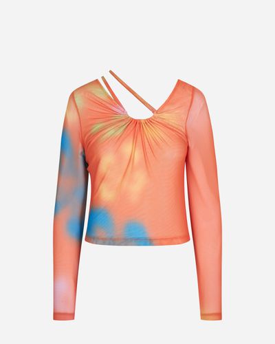 Summer Blouse Tangarine Flower Aop - S - Oval Square - Modalova