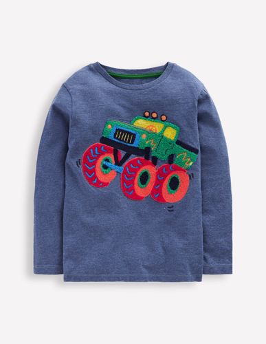 T-shirt à manches longues en bouclé-Monster truck denim chiné - Boden - Modalova