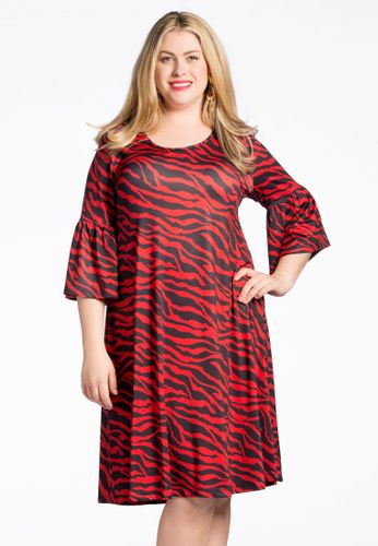 Kleid ZEBRA gekräuselte Ärmel - Yoek - Modalova