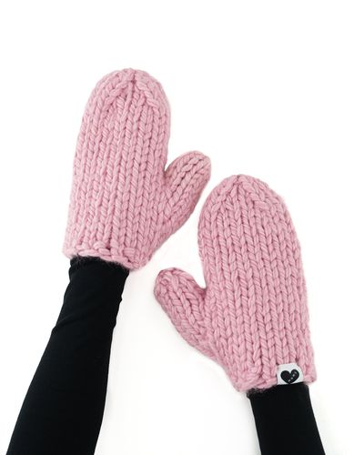 Chunky Knit Mittens - Mumshandmade - Modalova