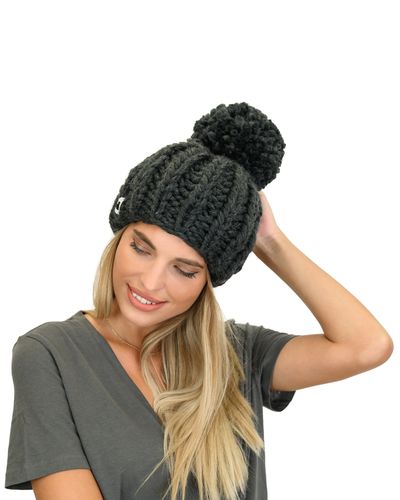 Ribbed PomPom Beanie - Mumshandmade - Modalova