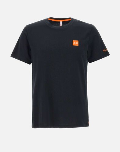 Fluoreszierendes Logo Schwarzes T-Shirt - Sun68 - Modalova