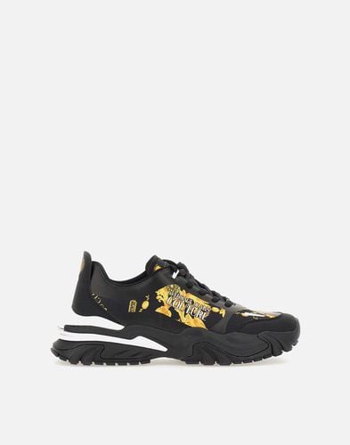 Schwarze Chain Couture Print Sneakers - VERSACE JEANS COUTURE - Modalova