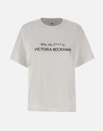 Bio-Baumwoll-T-Shirt mit Logo-Druck - Victoria Beckham - Modalova