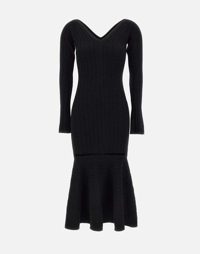 Strukturierter Stretch-Viskose schwarzes Kleid - Victoria Beckham - Modalova