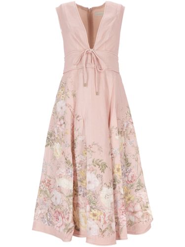 Rosenpink Floral Plunge-Kleid - Zimmermann - Modalova