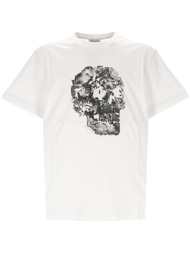 Weißes Totenkopf-Print-T-Shirt - Alexander McQueen - Modalova