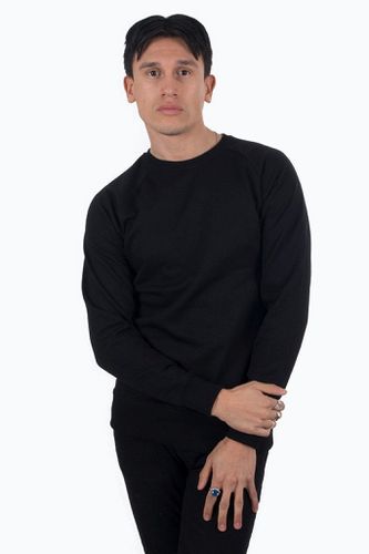 Raglan Crewneck - Schwarz - Male - TeeShoppen - Modalova