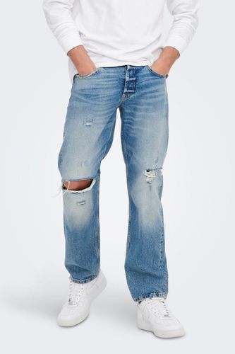 Kante lose Jeans - hellblauer Denim - Mann - Only & Sons - Modalova