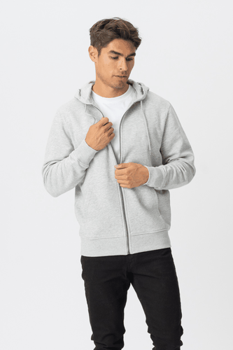 Zip Hoodie - Aschegrau - Mann - TeeShoppen - Modalova