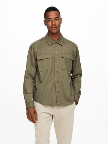 Matti Twill Overshirt - grün - Male - Only & Sons - Modalova