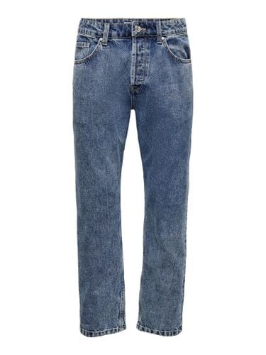 Kante lose Jeans - Blauer Denim - normale Passform - Mann - Only & Sons - Modalova