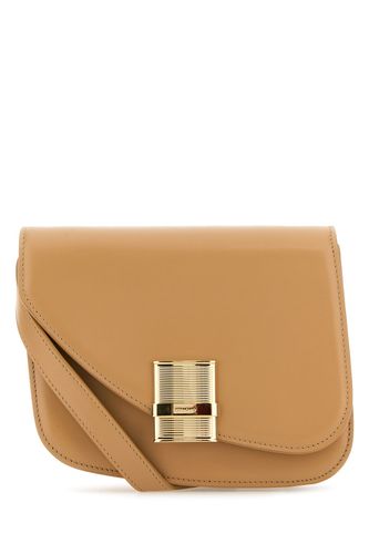 Beige leather small Fiamma crossbody bag - SALVATORE FERRAGAMO - Modalova