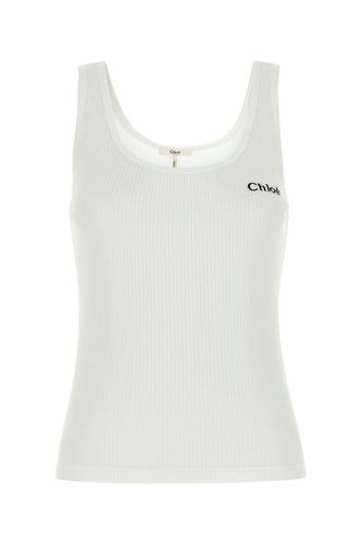 CHLOE White cotton tank top - CHLOE - Modalova