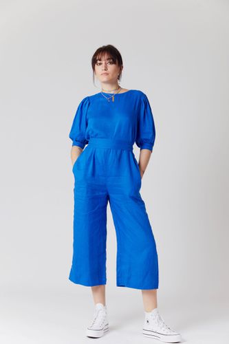 FAYE Organic Linen Jumpsuit Blue, SIZE 2 / UK 10 / EUR 38 - KOMODO - Modalova