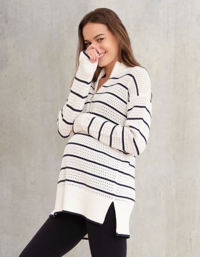 Textured Stripe Cotton Maternity + Nursing Jumper - Seraphine - Modalova